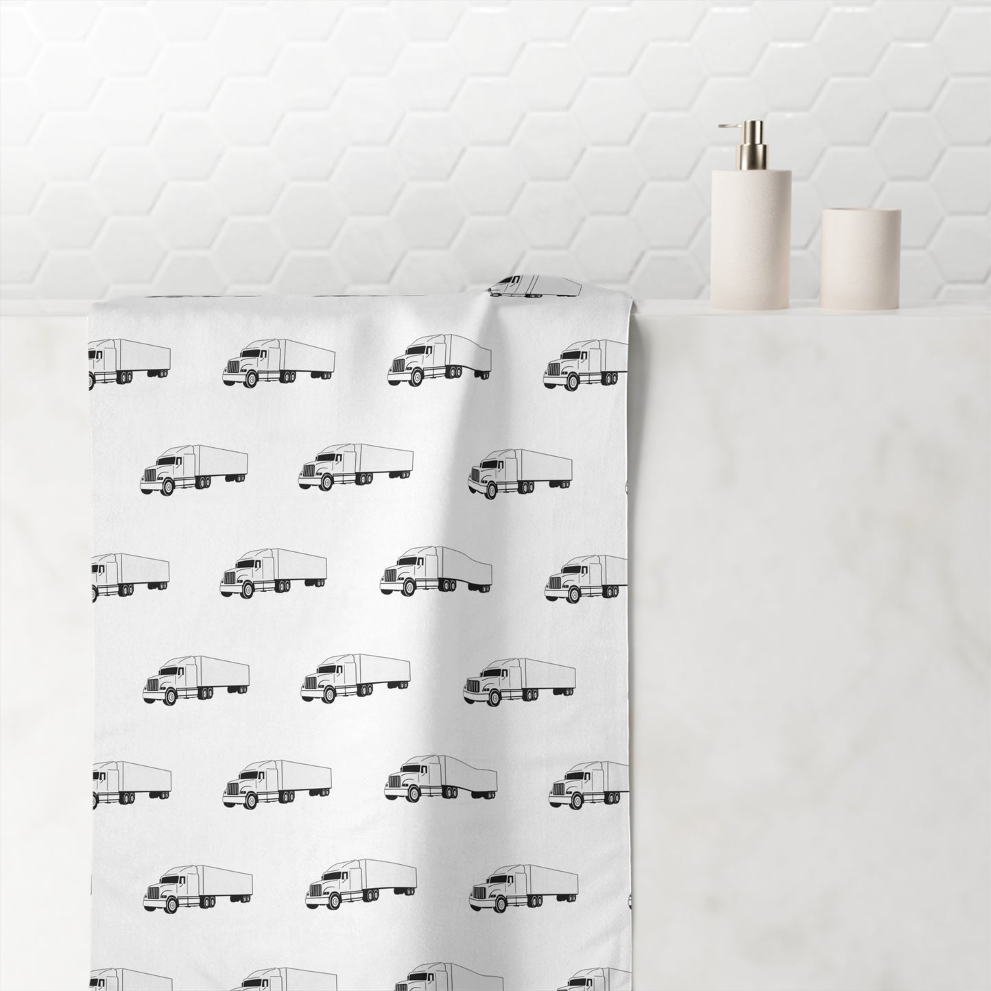 Semi Truck Mink-Cotton  Beach Towel