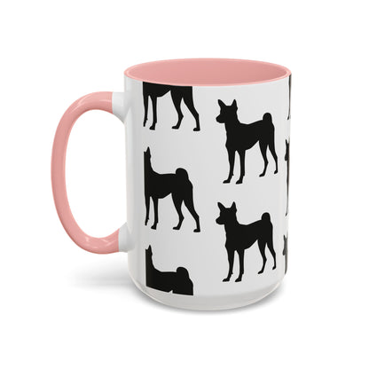Basenji Silhouette 2-Tone Coffee Mug