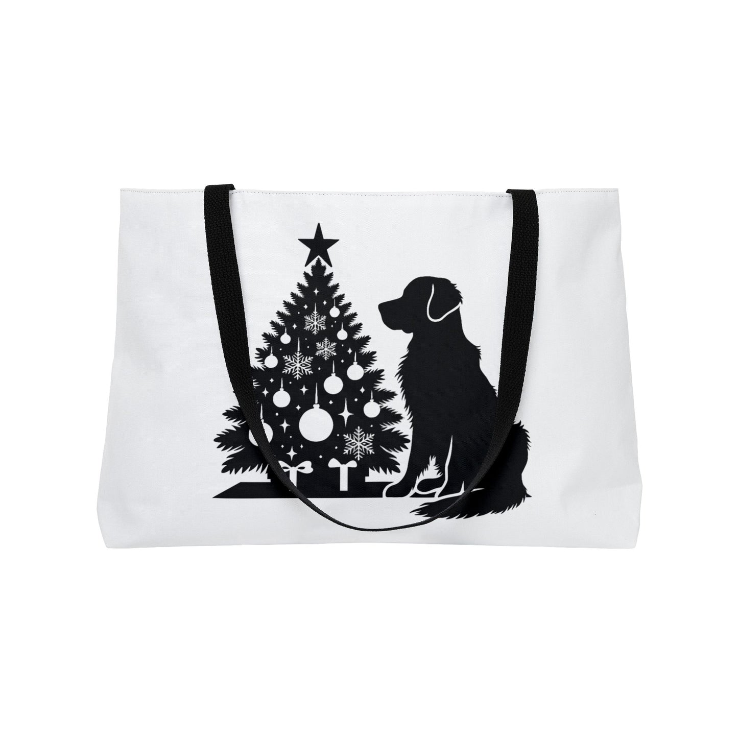 Golden Christmas Tree Weekender Tote Bag