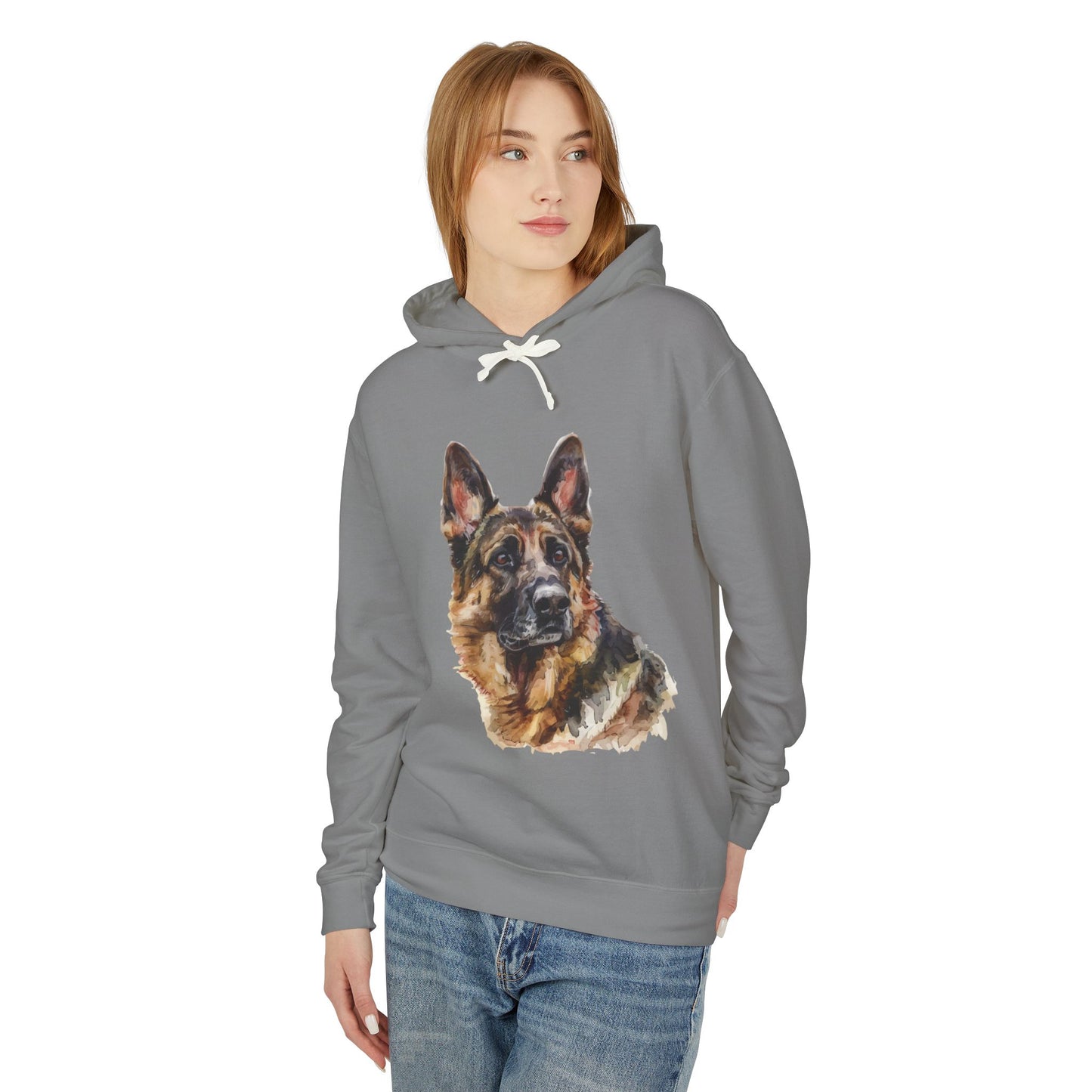 German Shepherd Head Unisex Lightweight Hoodie