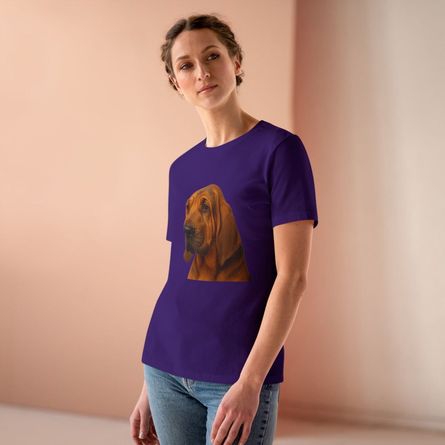 Bloodhound Head Women's Short Sleeve Crewneck Tee