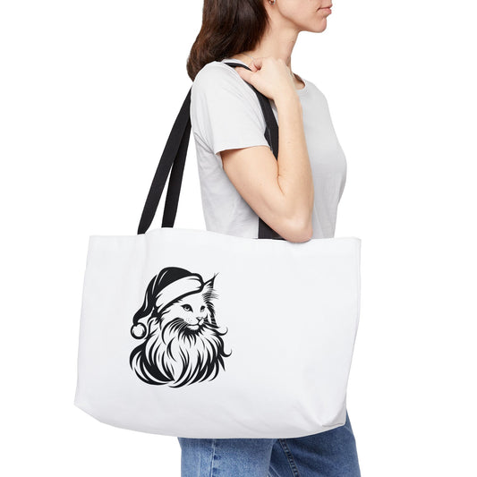 Santa Paws Cat Weekender Tote Bag