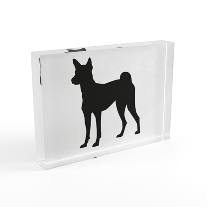 Basenji Silhouette Acrylic Photo Block