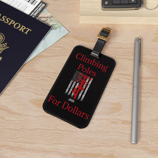 Climbing Poles Leather Strap Luggage Tag