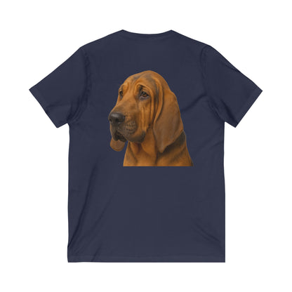 Bloodhound Head Unisex Short Sleeve V-Neck Tee