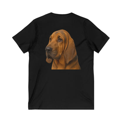 Bloodhound Head Unisex Short Sleeve V-Neck Tee