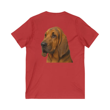 Bloodhound Head Unisex Short Sleeve V-Neck Tee