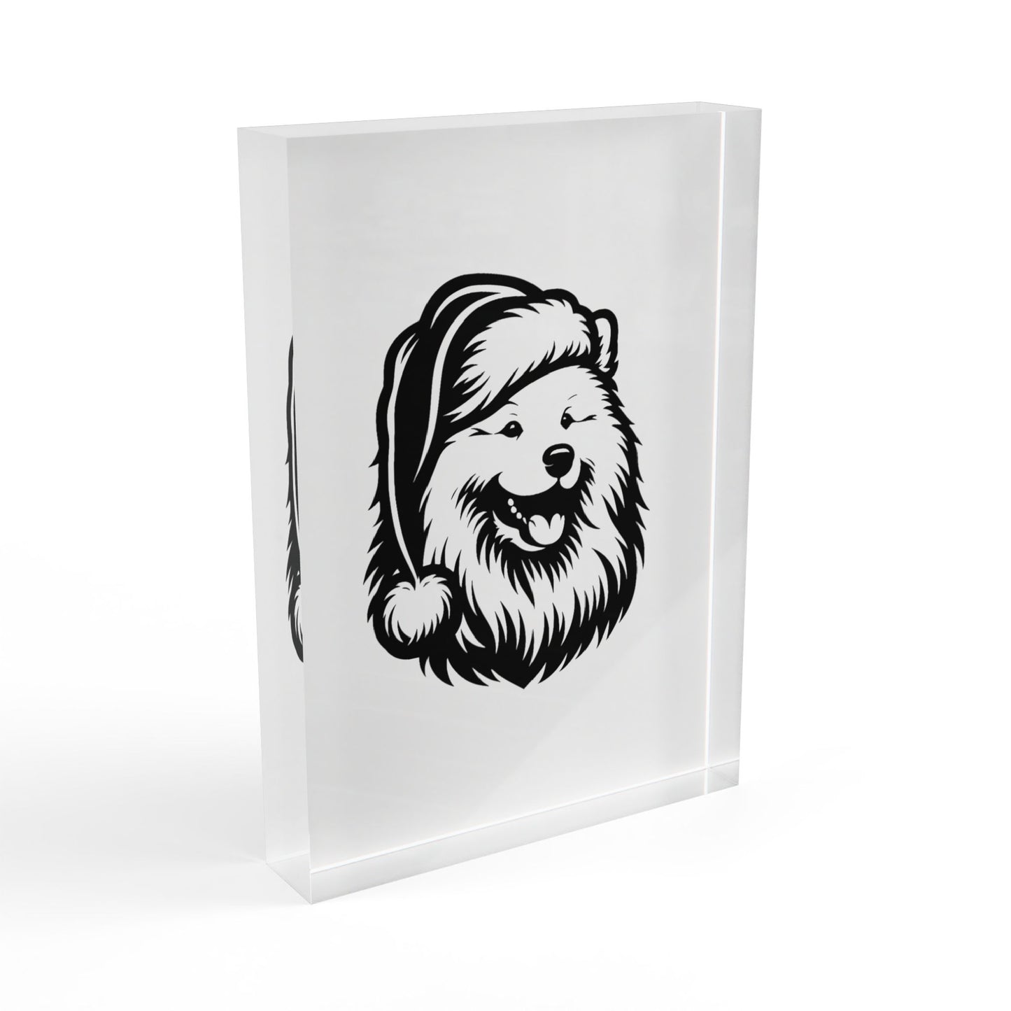 Santa Paws Samoyed Acrylic Photo Block