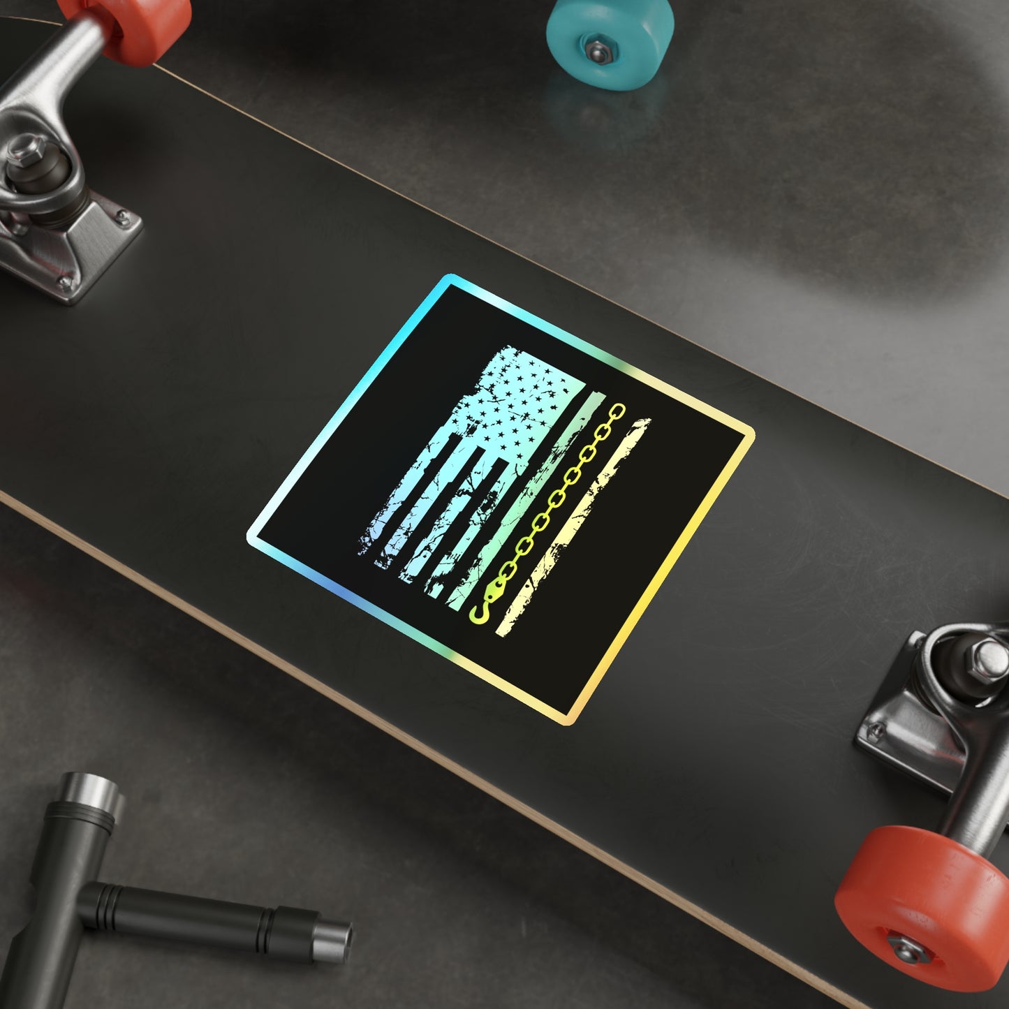 Thin Yellow Line Holographic Sticker