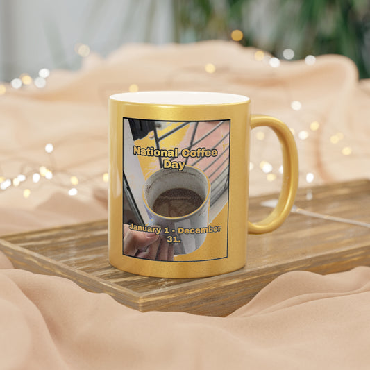 National Coffee Day Metallic Coffee Mug