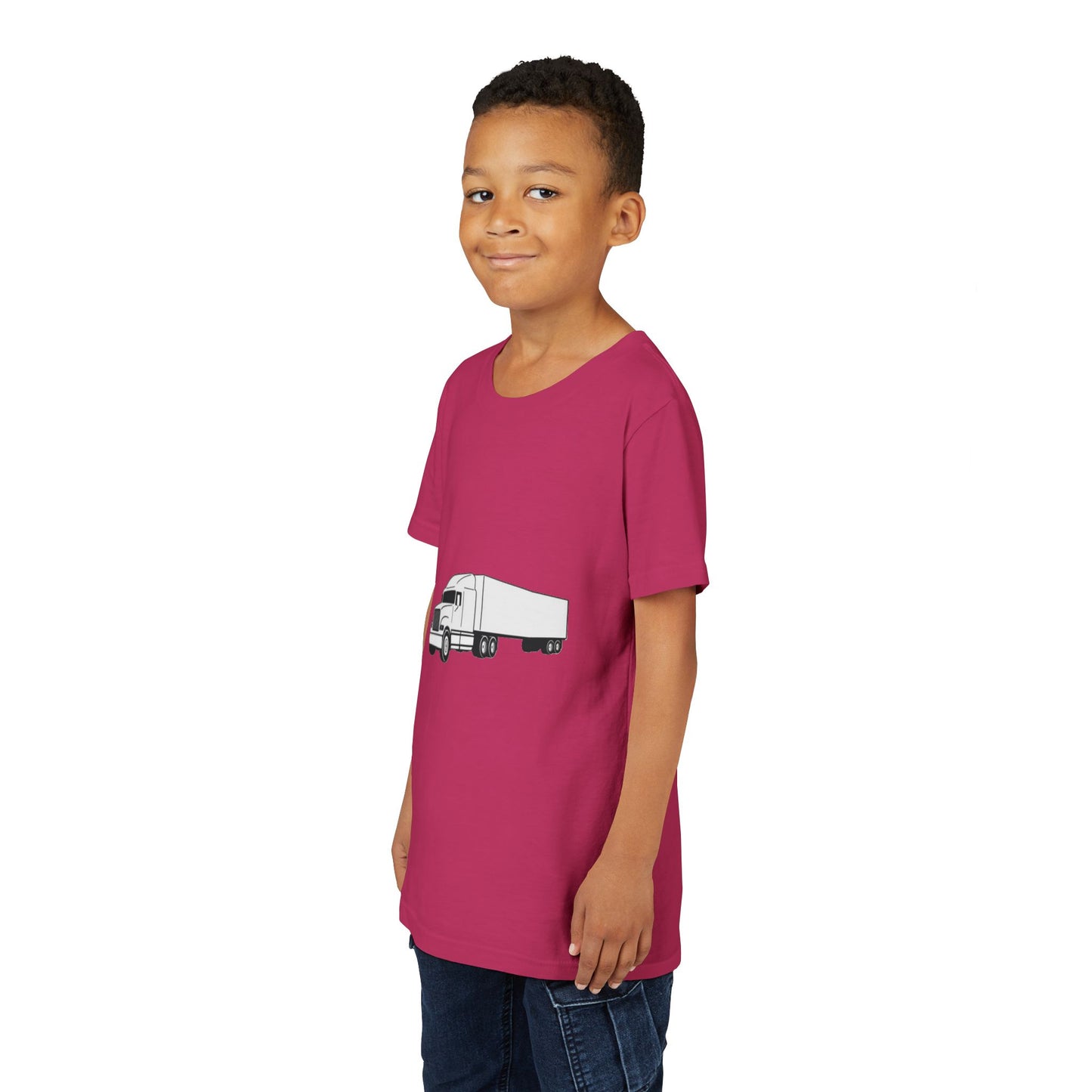 Semi Truck Youth Unisex Short Sleeve Crewneck Tee