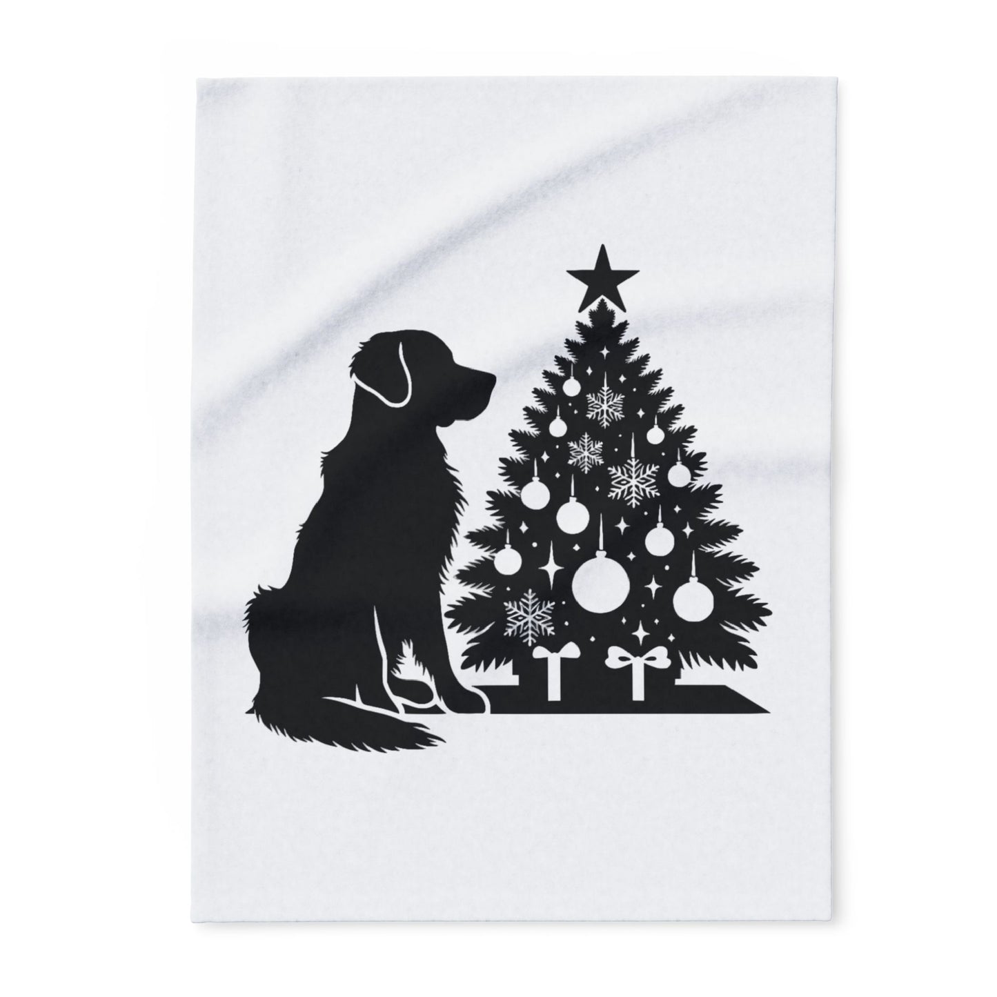 Golden Christmas Tree Arctic Fleece Blanket