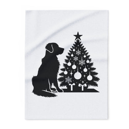 Golden Christmas Tree Arctic Fleece Blanket
