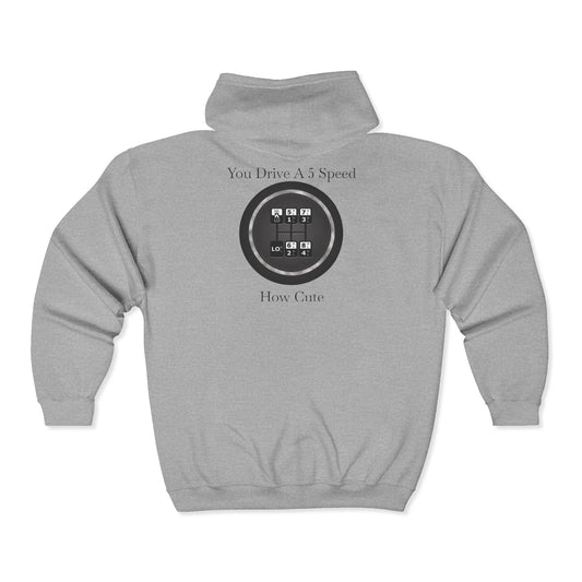 5 Speed How Cute Unisex Full Zip Hoodie