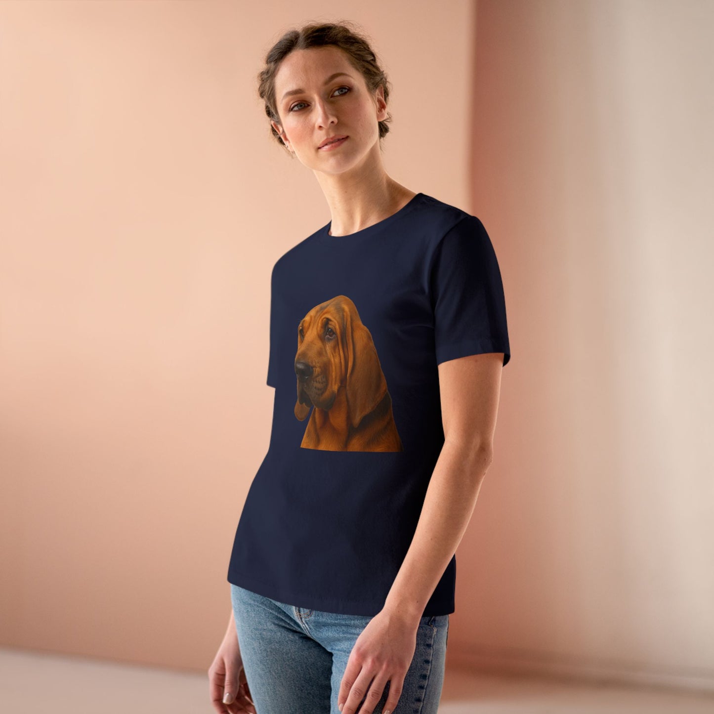 Bloodhound Head Women's Short Sleeve Crewneck Tee