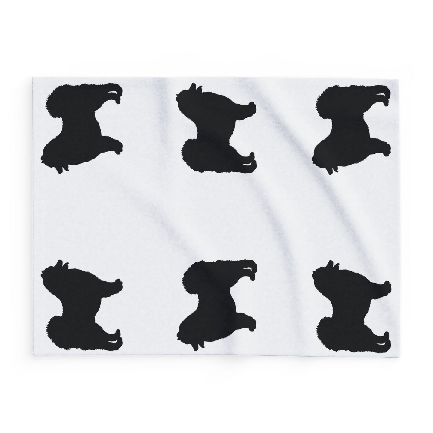 Samoyed Silhouette Arctic Fleece Blanket