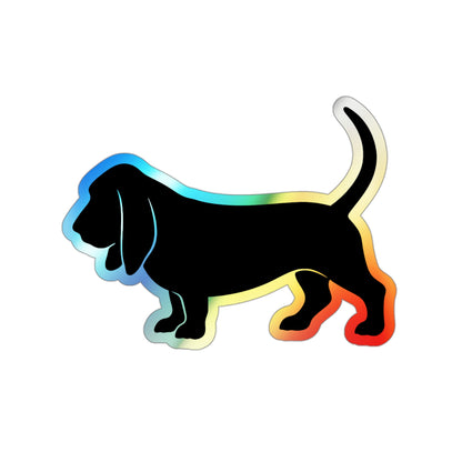 Basset Hound  Silhouette Holographic Sticker