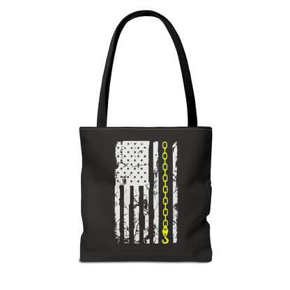 Thin Yellow Line Tote Bag