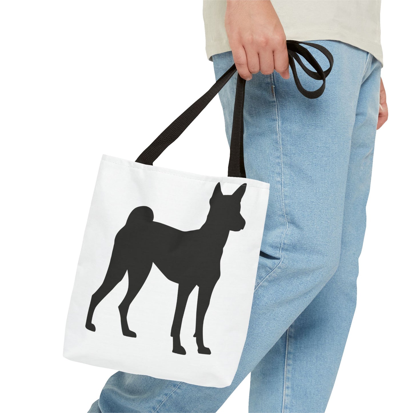 Basenji Silhouette Tote Bag