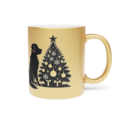 Golden Christmas Tree Metallic Coffee Mug