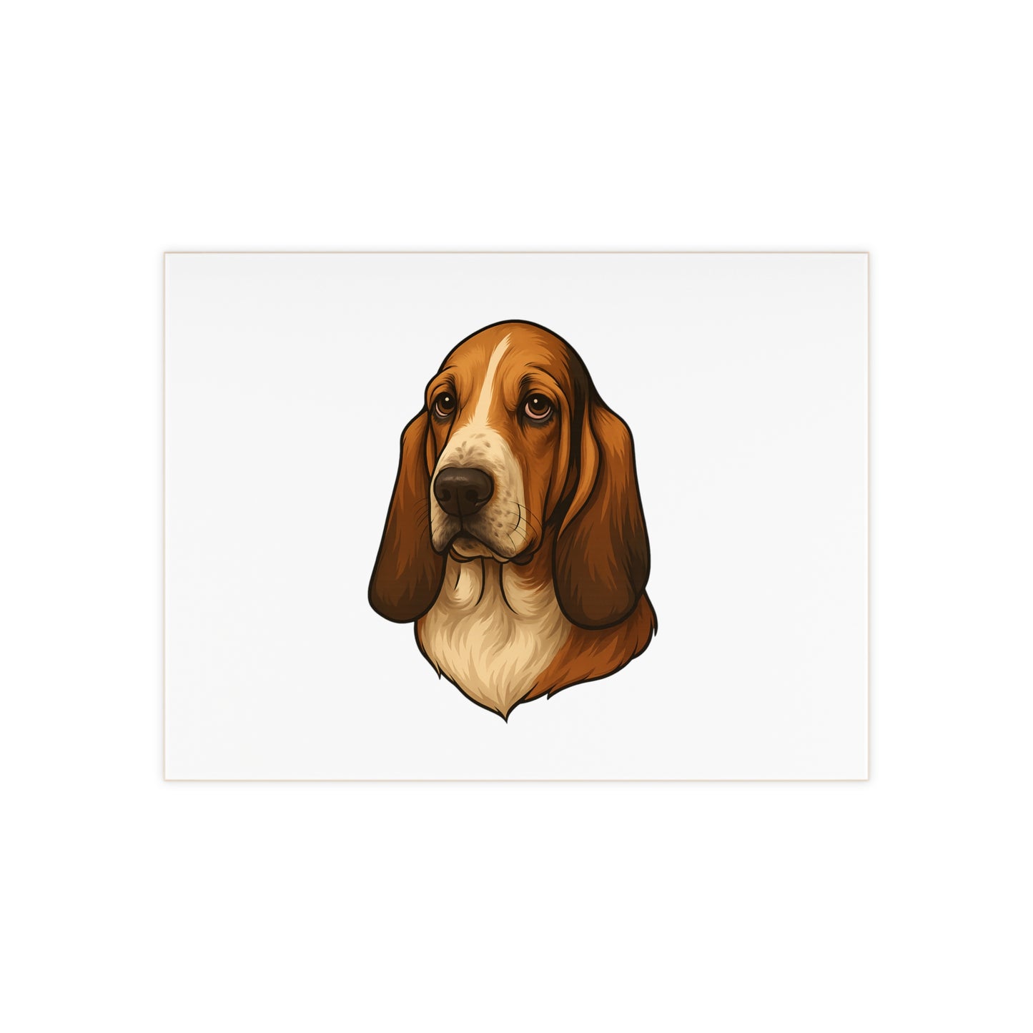 Basset Hound Head Ceramic Photo Tile