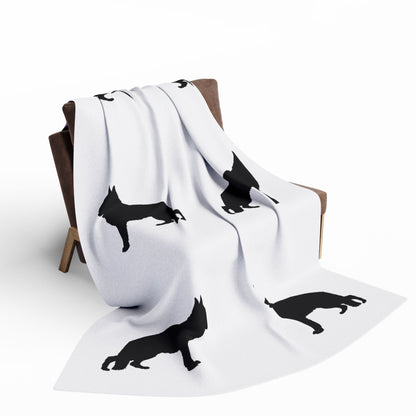 German Shepherd Silhouette Arctic Fleece Blanket