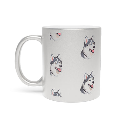 Malamute Head Metallic Coffee Mug