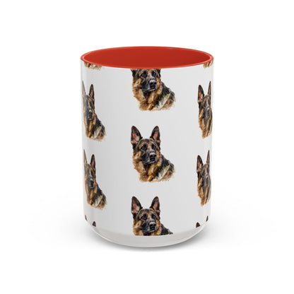 German Shepherd Head 2-Tone Coffee Mug