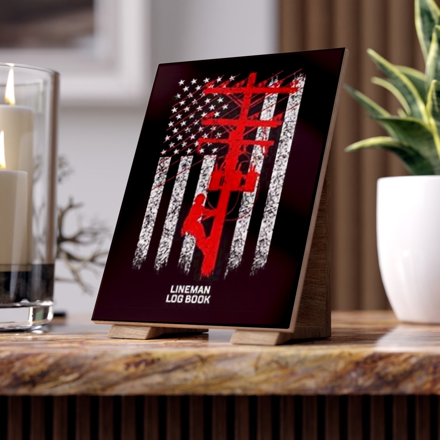Lineman Ceramic Photo Tile
