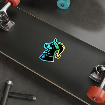 Santa Paws Doberman Holographic Sticker