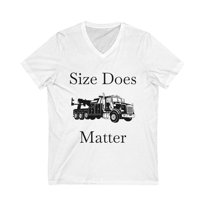 Size Does Matter Unisex Short Sleeve V-Neck Tee
