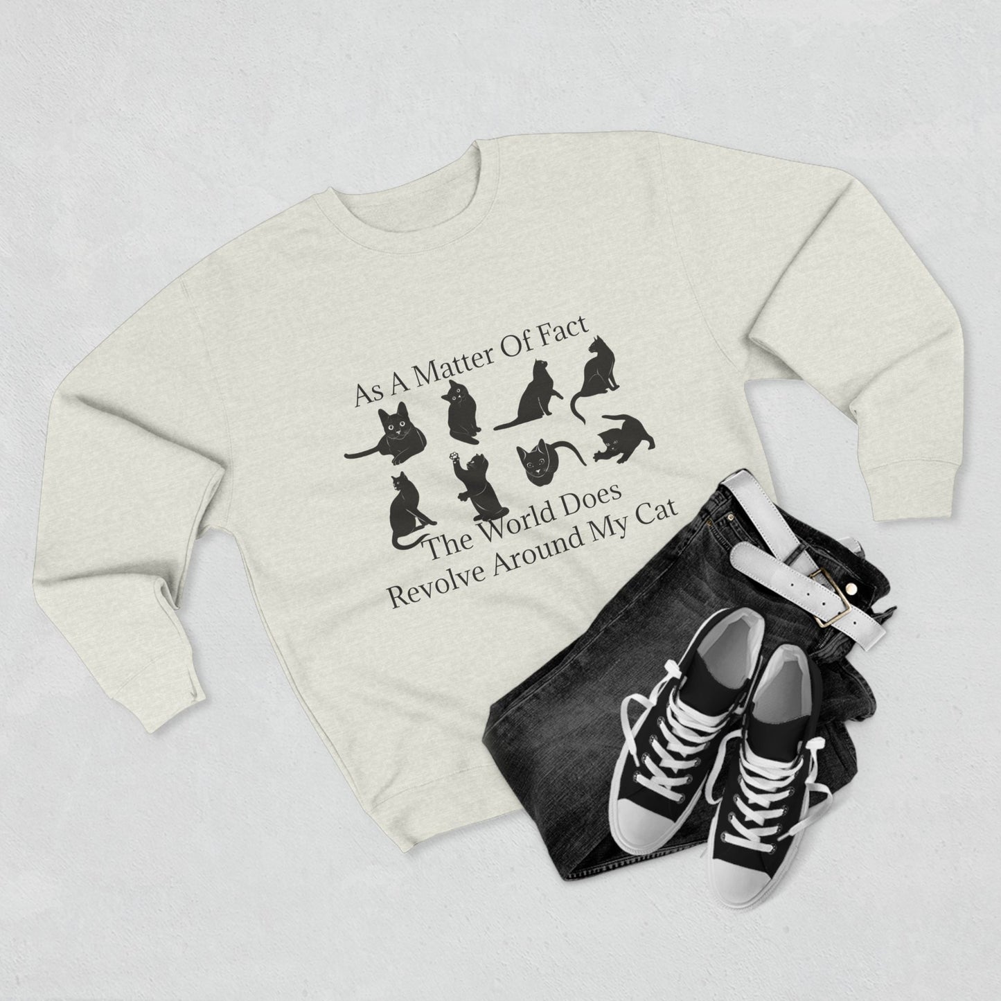 Matter Of Fact Cat Unisex Crewneck Sweatshirt