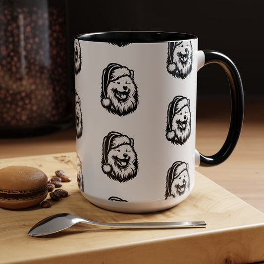 Santa Paws Samoyed 2-Tone Coffee Mug