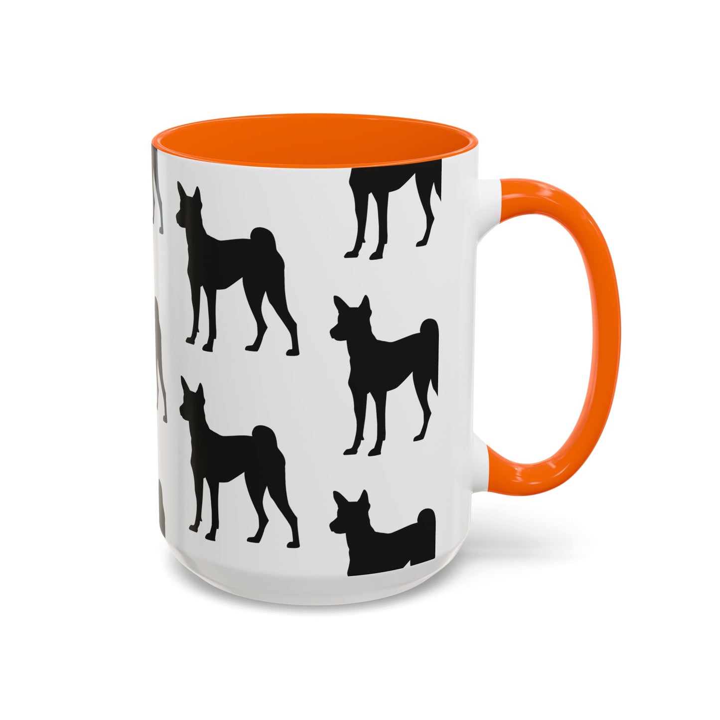 Basenji Silhouette 2-Tone Coffee Mug