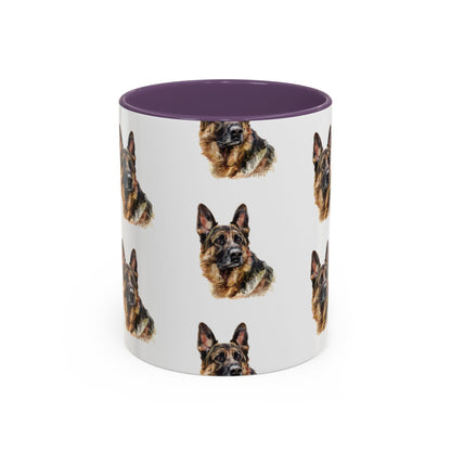 German Shepherd Head 2-Tone Coffee Mug