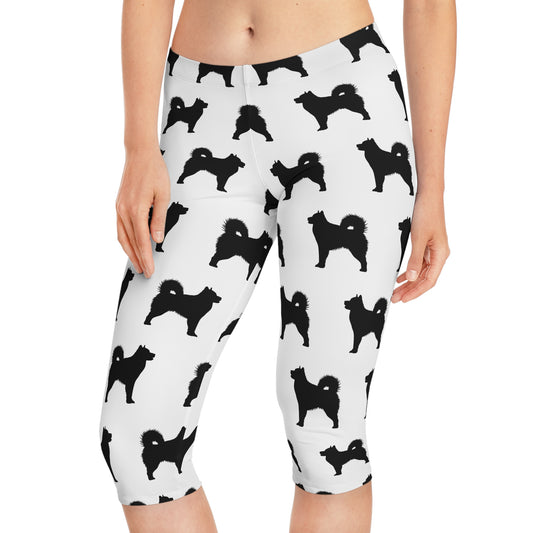 Malamute Silhouette Women's Capri Leggings