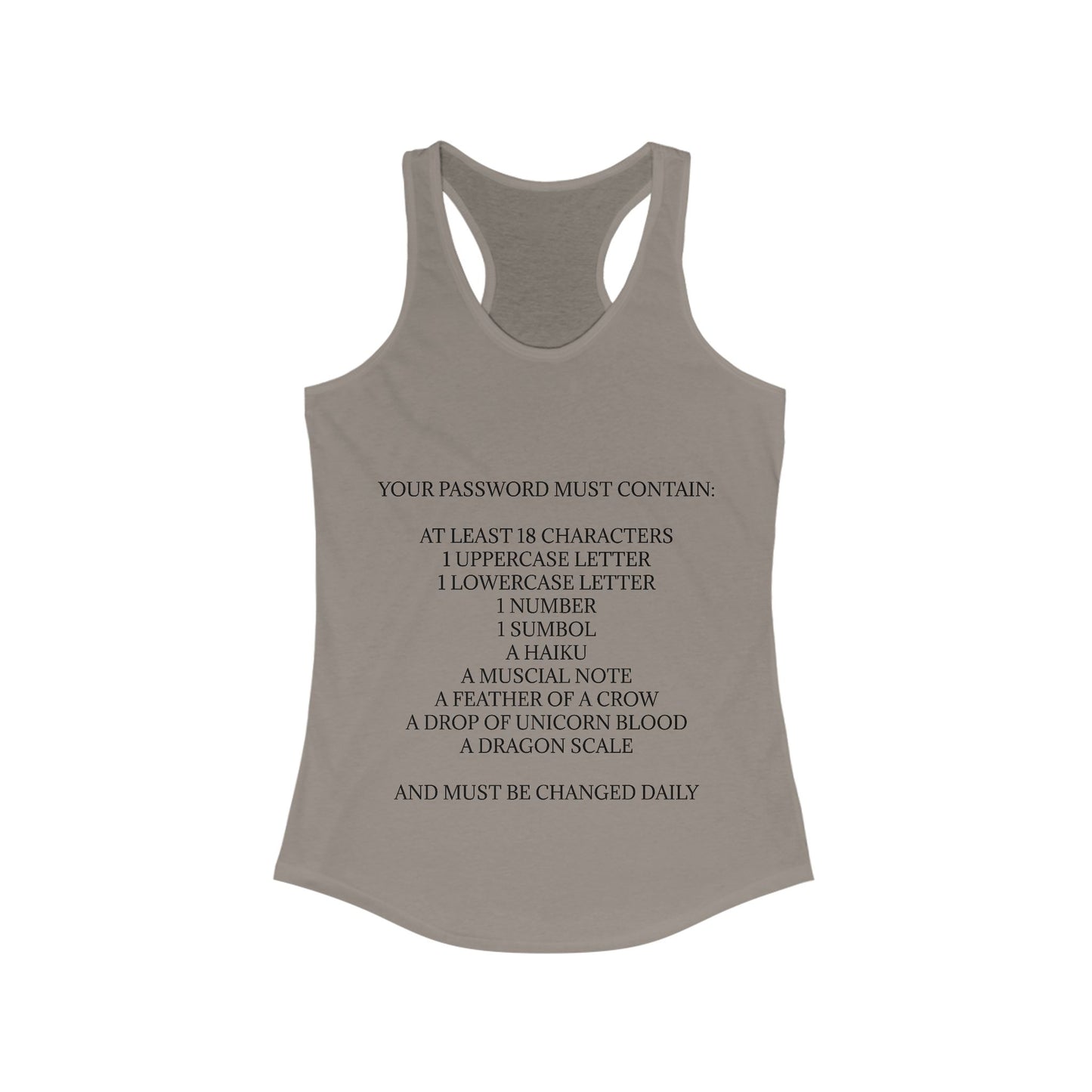Password Women's Racerback Tank