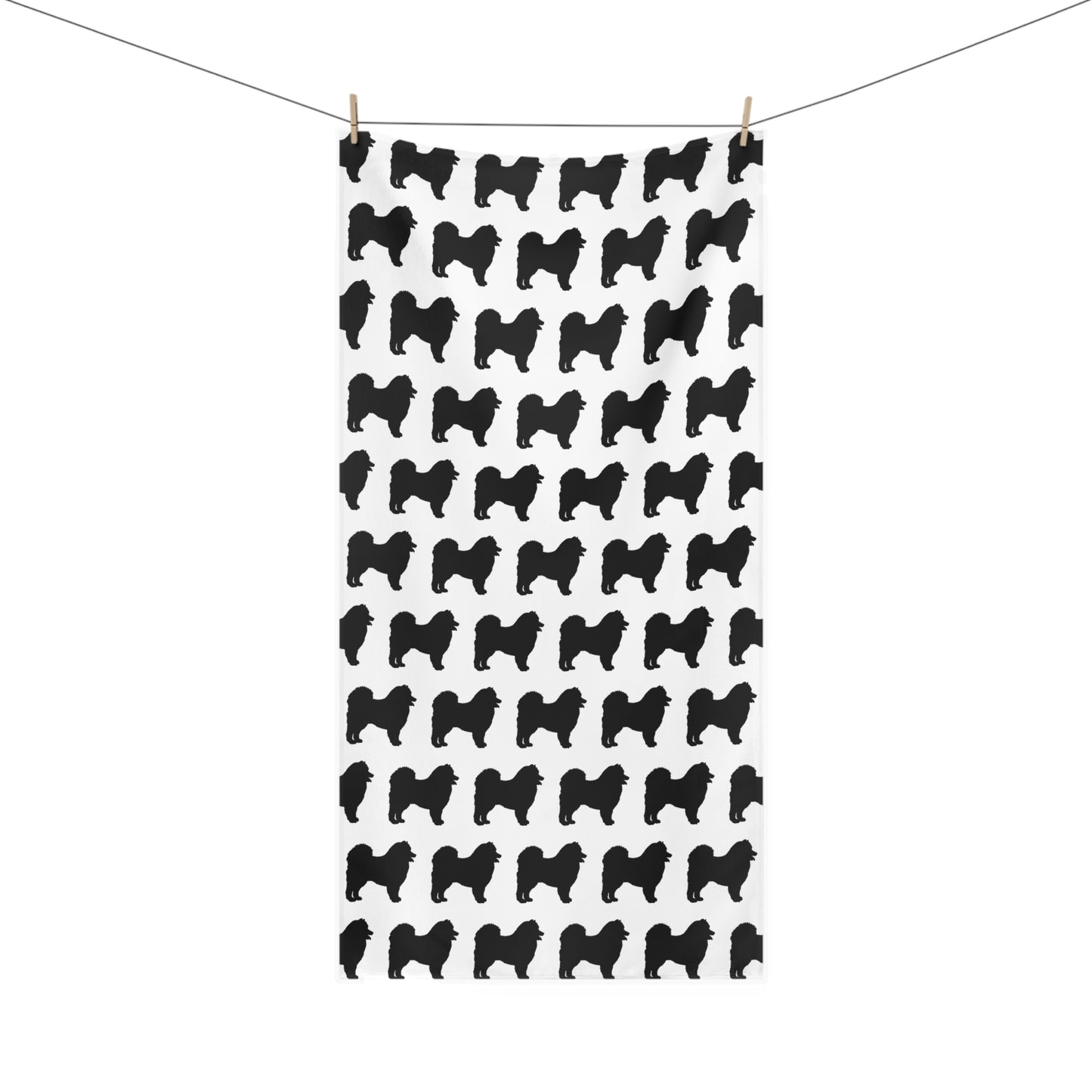 Samoyed Silhouette Mink-Cotton  Beach Towel