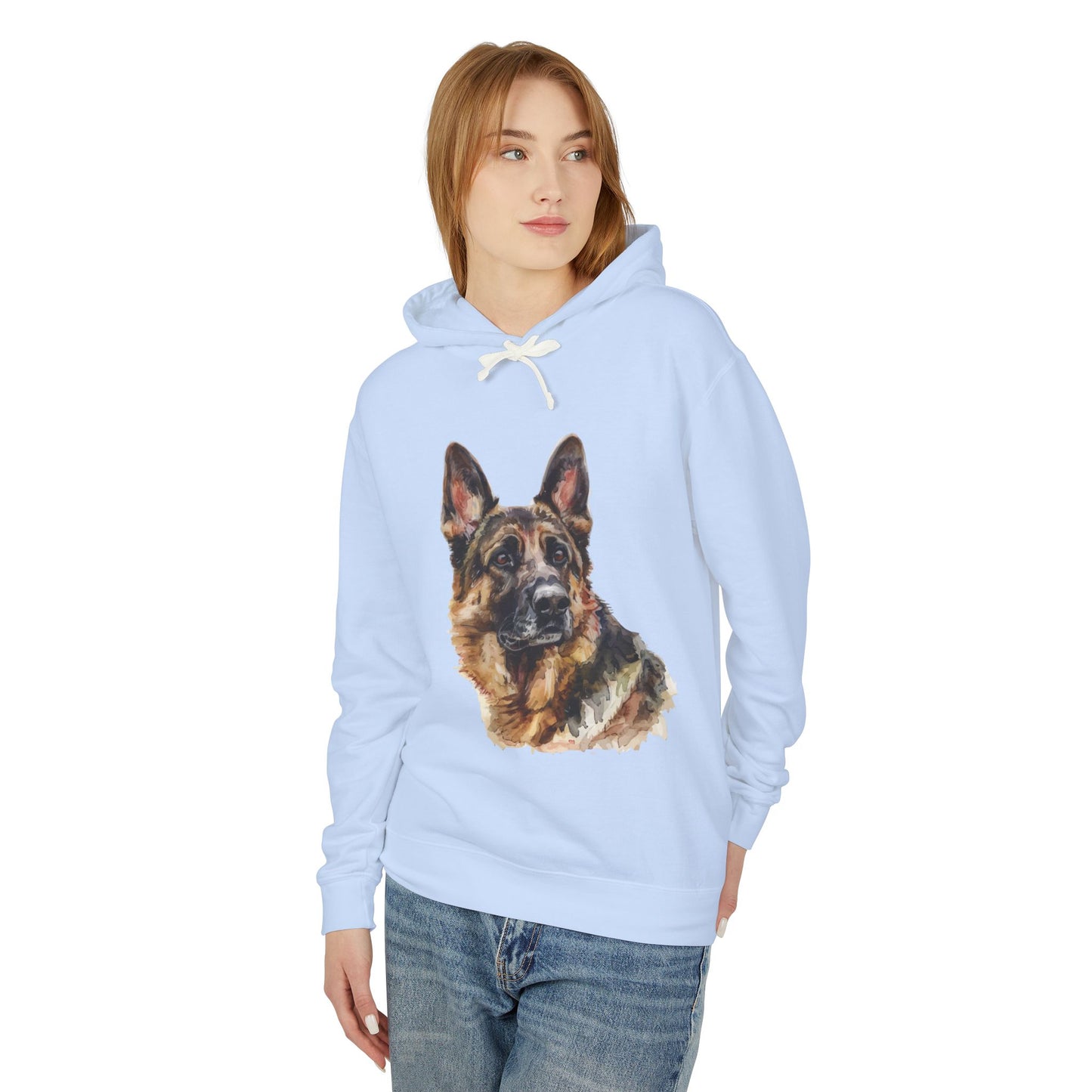 German Shepherd Head Unisex Lightweight Hoodie