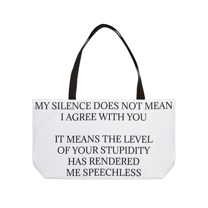 Speechless Weekender Tote Bag