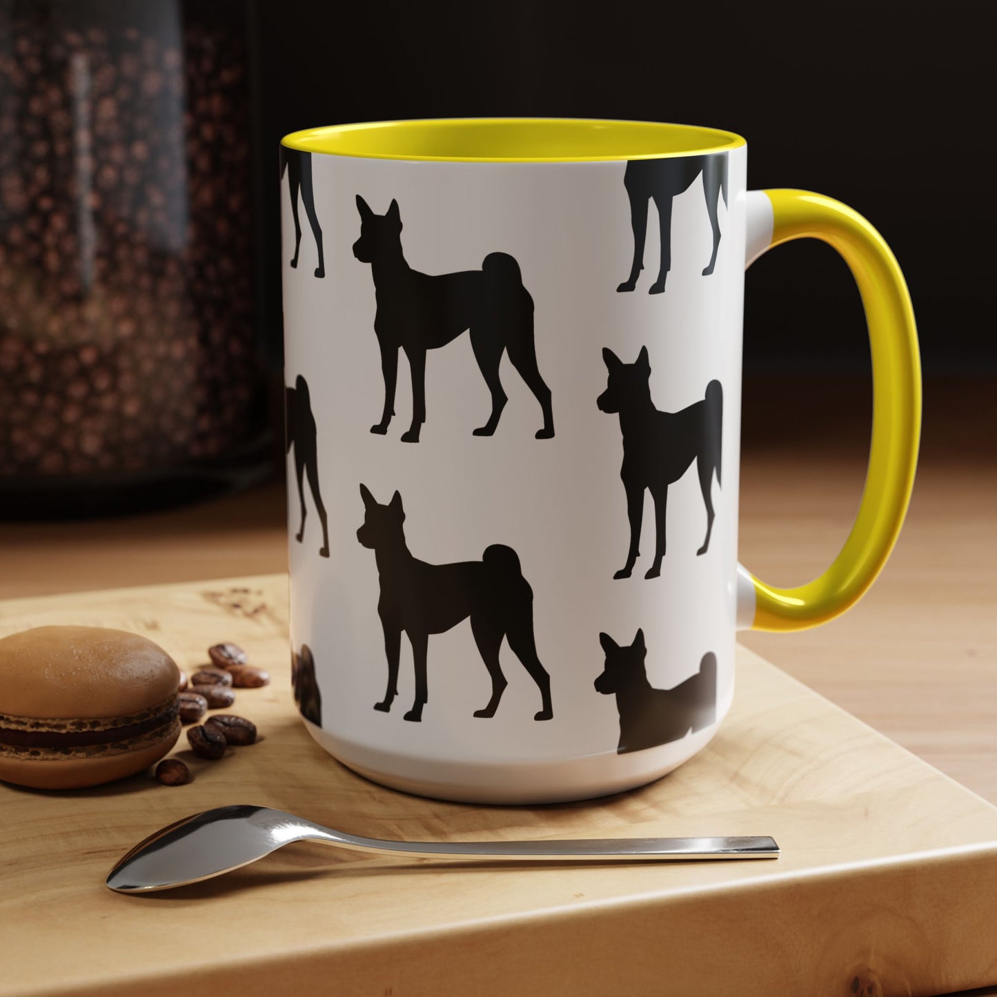 Basenji Silhouette 2-Tone Coffee Mug