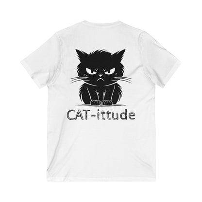 CAT-ittude Unisex Short Sleeve V-Neck Tee