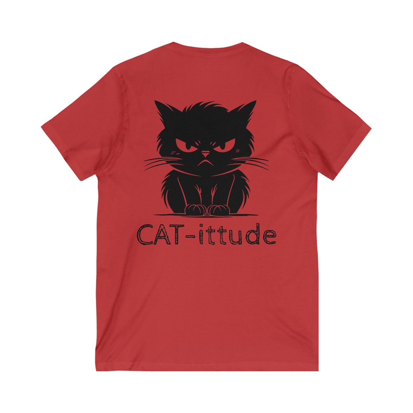 CAT-ittude Unisex Short Sleeve V-Neck Tee