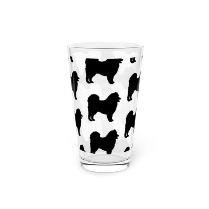 Samoyed Silhouette Drinking Glass