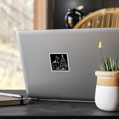 Doberman Christmas Tree Vinyl Decal