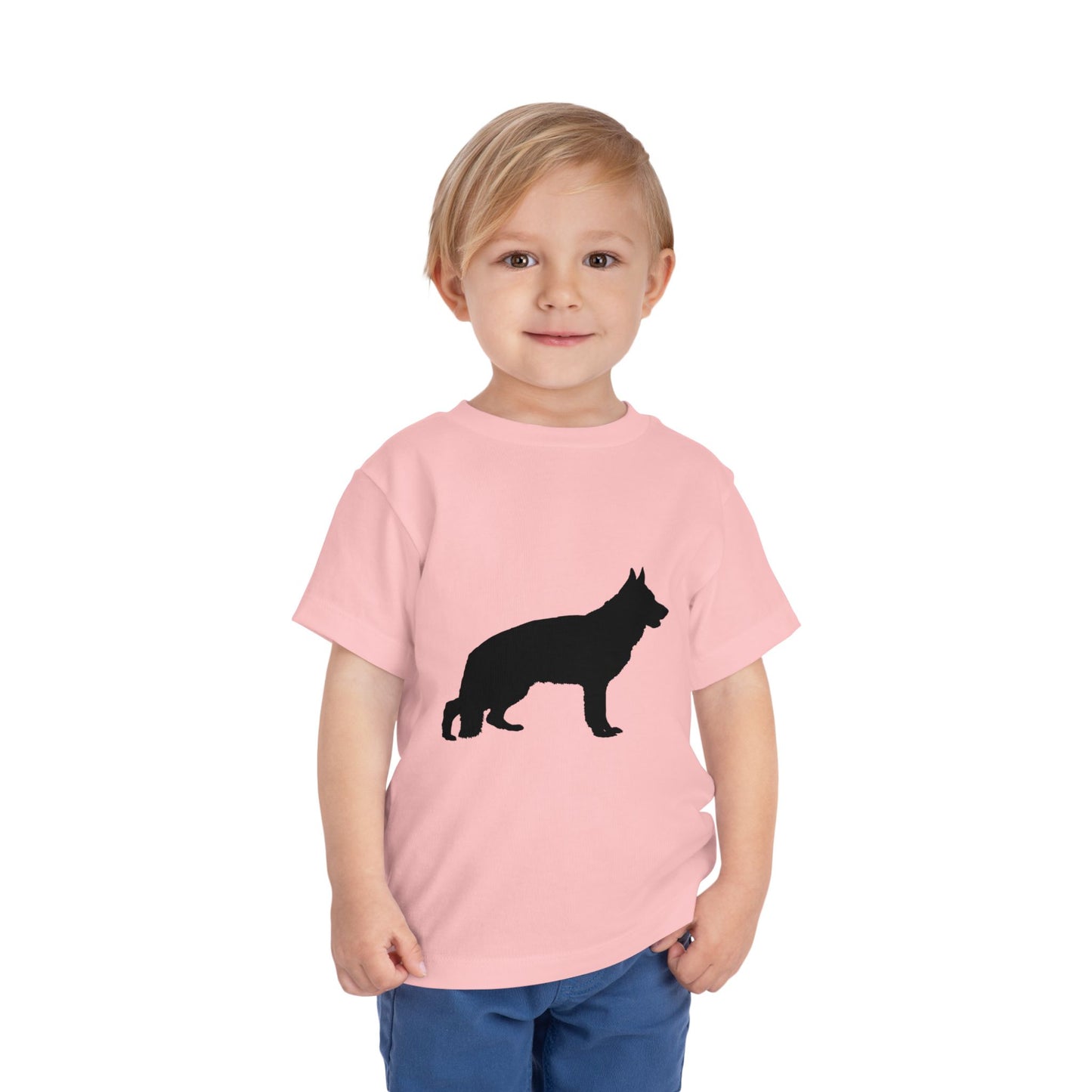 German Shepherd Silhouette Toddler Unisex Short Sleeve Crewneck Tee