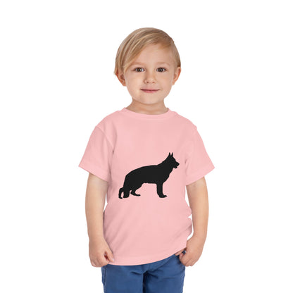 German Shepherd Silhouette Toddler Unisex Short Sleeve Crewneck Tee