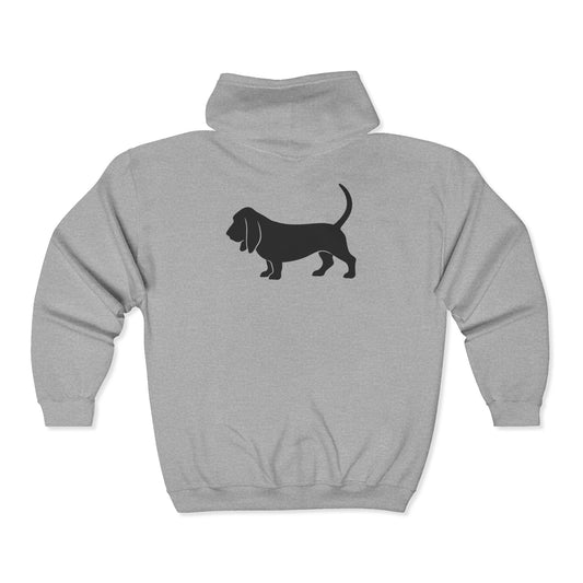 Basset Hound Silhouette Unisex Full Zip Hoodie