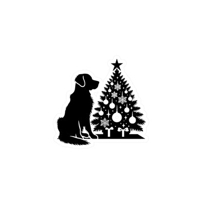 Golden Christmas Tree Vinyl Decal