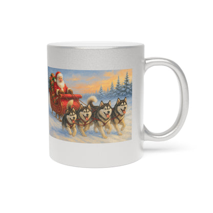 Dashing Through The Snow Metallic Coffee Mug